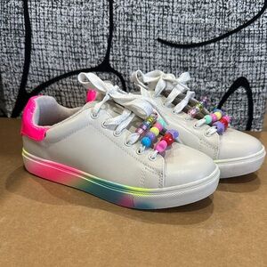 Steven Madden Colorful Beaded Sneakers with Neon Accents